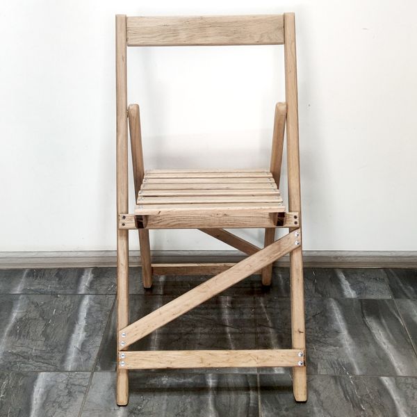 Раскладной дубовый стульчик со спинкой Троян МБ11-2 фото
